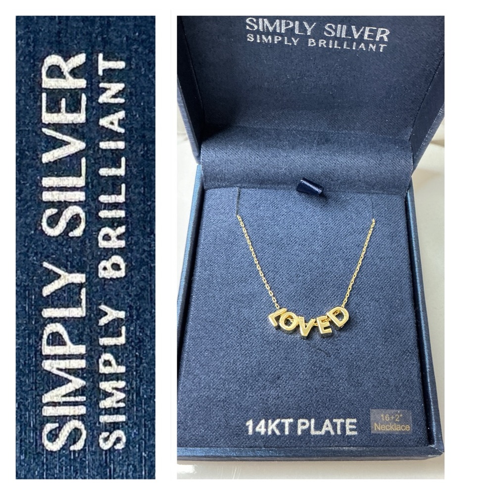 🐘🐘💓 Sterling Silver Gold 'Loved' Necklace